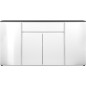 Buffet Brest - Décor Matera / blanc brillant - Panneaux de particules - 4 portes - 1 étagere - 1 tiroir - 177,5 x 92 x 40 -