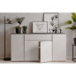 Buffet Brest - Décor Matera / blanc brillant - Panneaux de particules - 4 portes - 1 étagere - 1 tiroir - 177,5 x 92 x 40 -