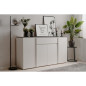 Buffet Brest - Décor Matera / blanc brillant - Panneaux de particules - 4 portes - 1 étagere - 1 tiroir - 177,5 x 92 x 40 -