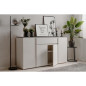 Buffet Brest - Décor Matera / blanc brillant - Panneaux de particules - 4 portes - 1 étagere - 1 tiroir - 177,5 x 92 x 40 -