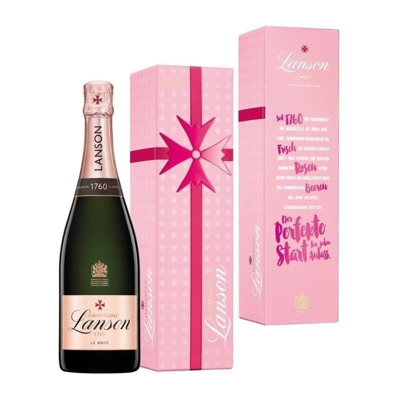 Champagne Lanson Le Rosé avec étui ruban - 75 cl