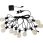 Guirlande lumineuse extérieur - LUMISKY - PARTY CLEAR HYBRID - 7.50 m - Solaire et sur secteur - 10 globes - LED blanc chaud