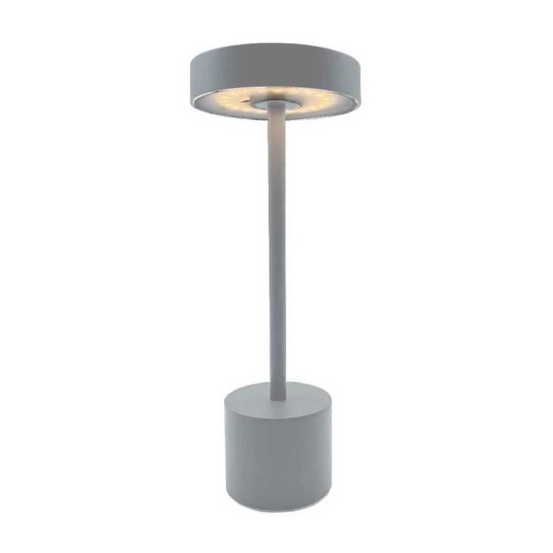 Lampe de table sans fil - LUMISKY - ROBY GREY - H30 cm - Touch en aluminium - Gris clair - LED