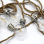 Guirlande lumineuse extérieur - LUMISKY - FANTASY CORD - 7.70 m - 10 ampoules filament transparentes - LED blanc chaud