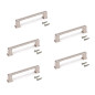 Emuca 9178051 Lot de 5 poignées pour meubles Tanger, L147.5mm, entraxe 128mm, Zamak, Nickel satiné