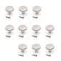 Emuca 9176869 Lot de 10 boutons pour meubles Uppsala, diamètre 30mm, Aluminium, Inox brossé