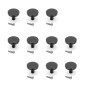 Emuca 9176814 Lot de 10 boutons pour meubles Uppsala, diamètre 30mm, Aluminium, Peint en noir