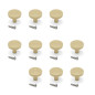 Emuca 9176810 Lot de 10 boutons pour meubles Uppsala, diamètre 30mm, Aluminium, Or