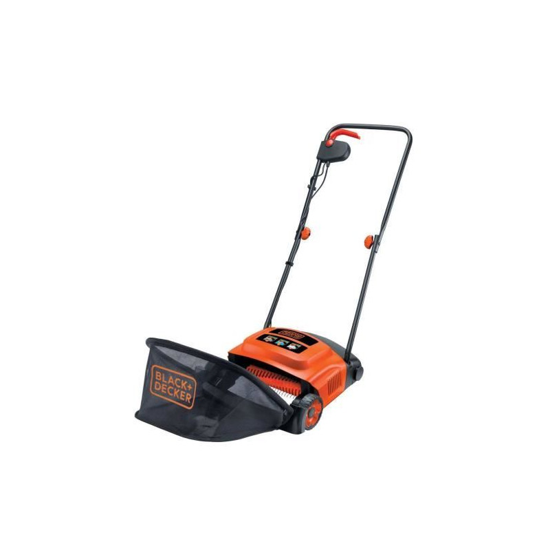 BLACK+DECKER Aérateur Démousseur Filaire 600 W GD300-QS pour une Pelouse sans Mousse sans Utiliser de Produits Chimiques