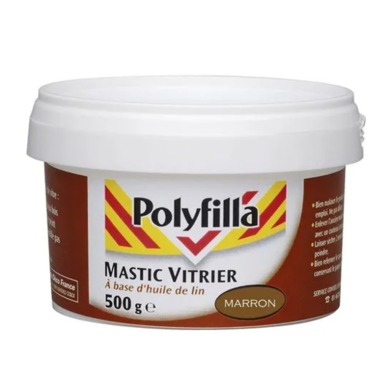 Mastic vitrier marron 500g POLYFILLA 5107481