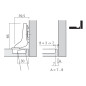 Charnière invisible CLIP TOP standard 110° GD coudé sans ressort inserta BLUM CHA70T379