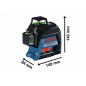 Laser lignes GLL 3 80 G Professional + piles + coffret BOSCH 0601063Y00