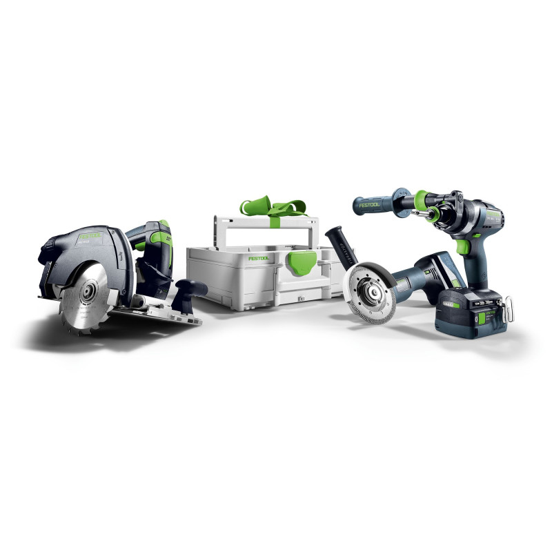 Pack 3 outils menuiserie 18V (HKC 55 + TPC 18 + AGC 18) + 2 batteries 5Ah + chargeur + Systainer FESTOOL 578025