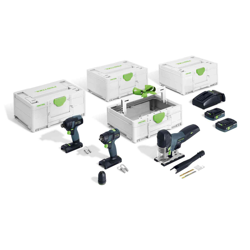 Kit combo montage 18V (TID 18 TXS + 18 PSC + 420 TB 137) + 2 batteries + chargeur + Systainer3 FESTOOL 578026