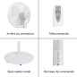 OCEANIC Ventilateur de pied - 45 W - Ø 44 cm - 3 vitesses - Oscillant - Inclinable - Blanc