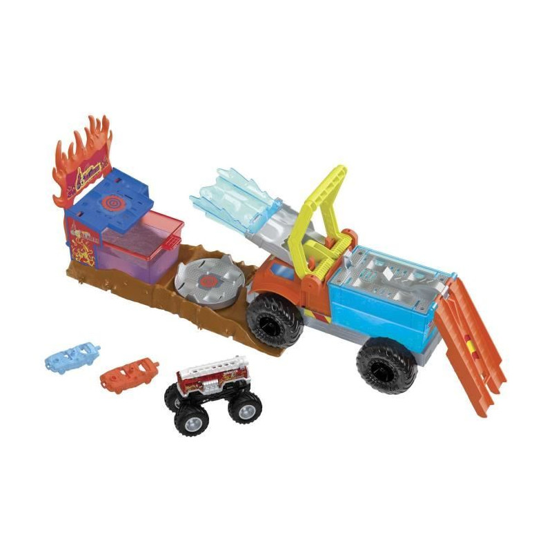 HOT WHEELS Coffret Monster Trucks Arena Smashers Color Shifters - Véhicule De Secours 5 alarm, Des 5 Ans HPN73