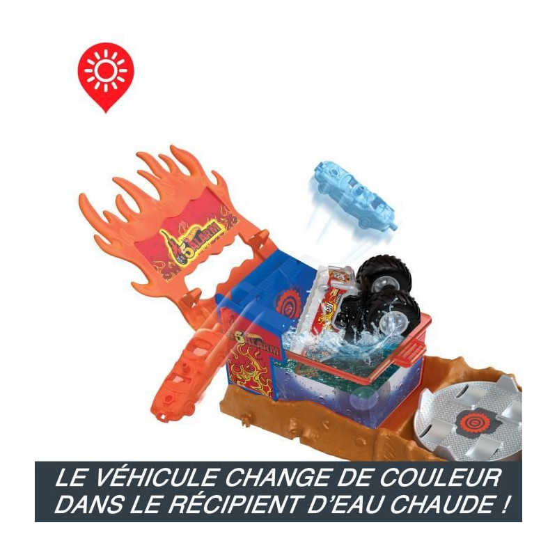 HOT WHEELS Coffret Monster Trucks Arena Smashers Color Shifters - Véhicule De Secours 5 alarm, Des 5 Ans HPN73