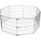 MPETS Enclos en metal Foldable Puppy Pen - 8x(62x66)cm - Noir - Pour chiot