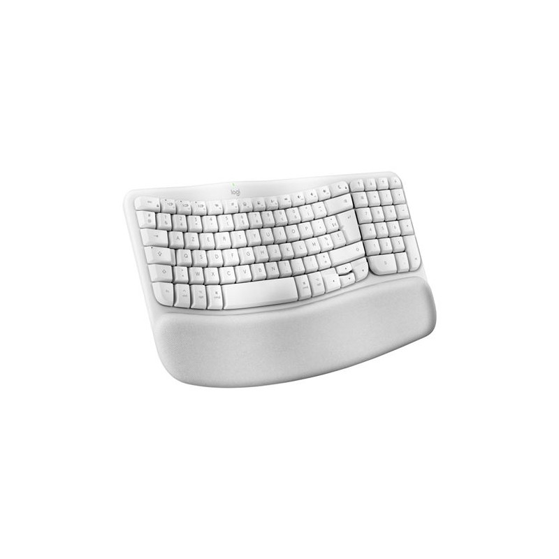 Clavier ergonomique sans fil Azerty Logitech Wave Keys pour Mac Bluetooth Blanc