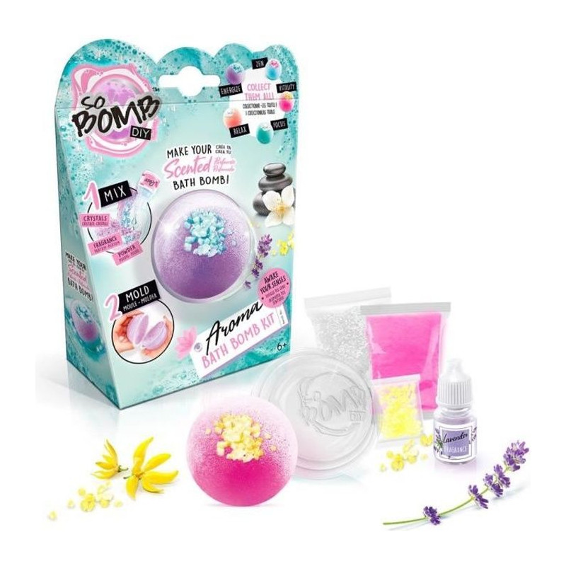 CANAL TOYS - So DIY - Kit a l'unité pour bombe de bain effervescente - Aromathérapie - So Bomb - Bath Bomb 1 pack - BBD 038