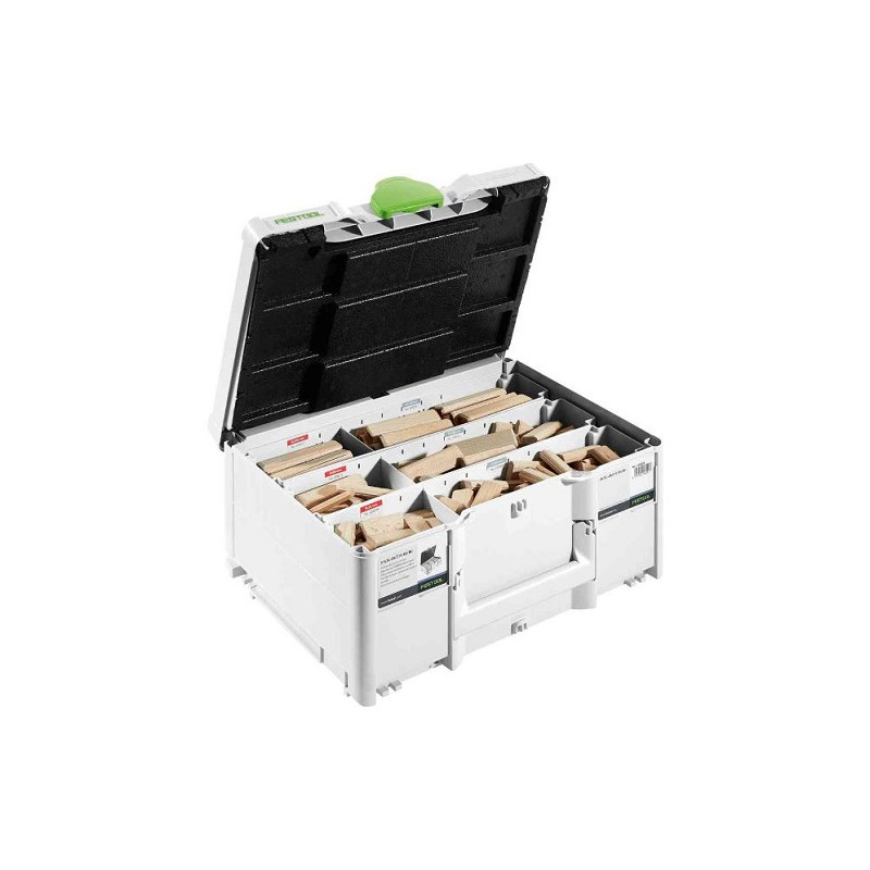 Tenons DOMINO XL en hêtre DS XL D8 D10 306 BU en coffret Systainer SYS3 M 187 FESTOOL 576791