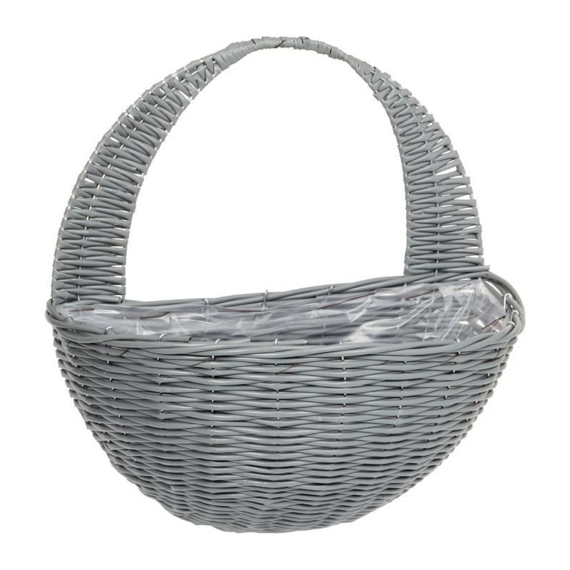 Panier mural - Faux rotin - Gris - 41 cm - SMART GARDEN