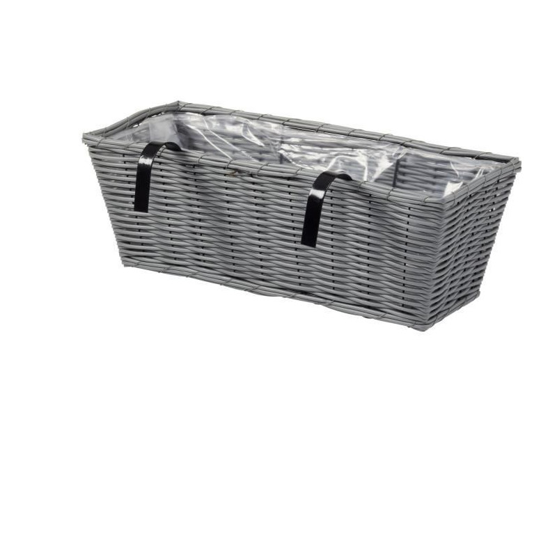 Jardiniere - Faux rotin - Gris - 48 cm - SMART GARDEN