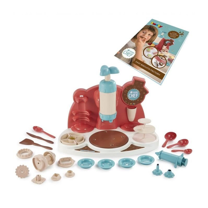 Smoby - Playset Biscuit factory - Fabriquer ces gâteaux - Livre de recettes inclus - Nombreux accessoires