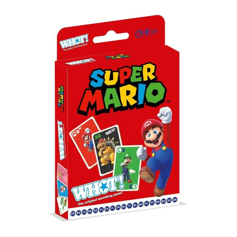 Whot! Super Mario - Jeu de cartes - WINNING MOVES - Jeu de cartes aux couleurs de Super Mario pour toute la famille.