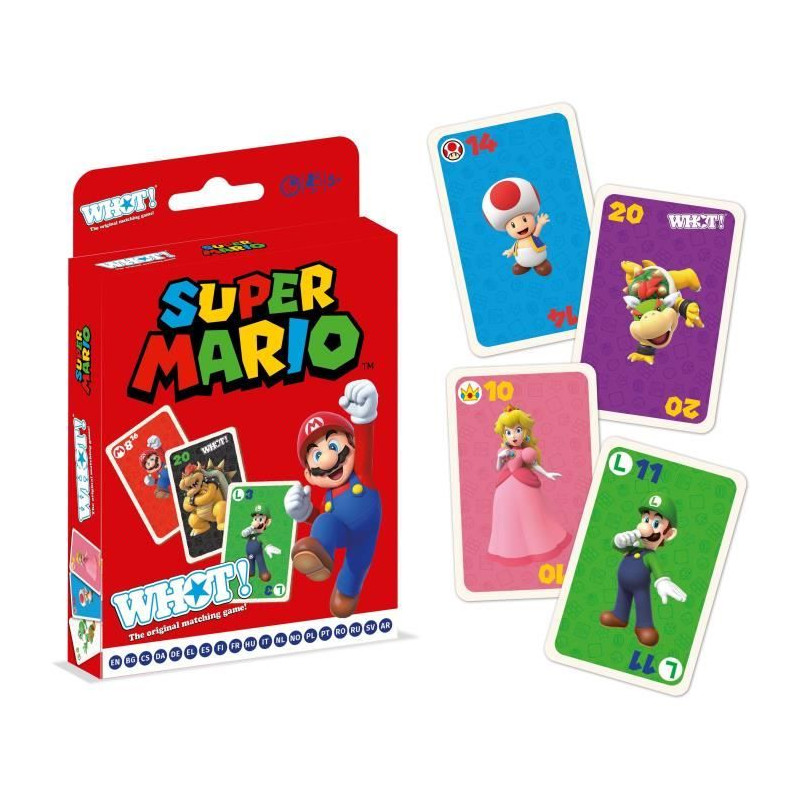 Whot! Super Mario - Jeu de cartes - WINNING MOVES - Jeu de cartes aux couleurs de Super Mario pour toute la famille.