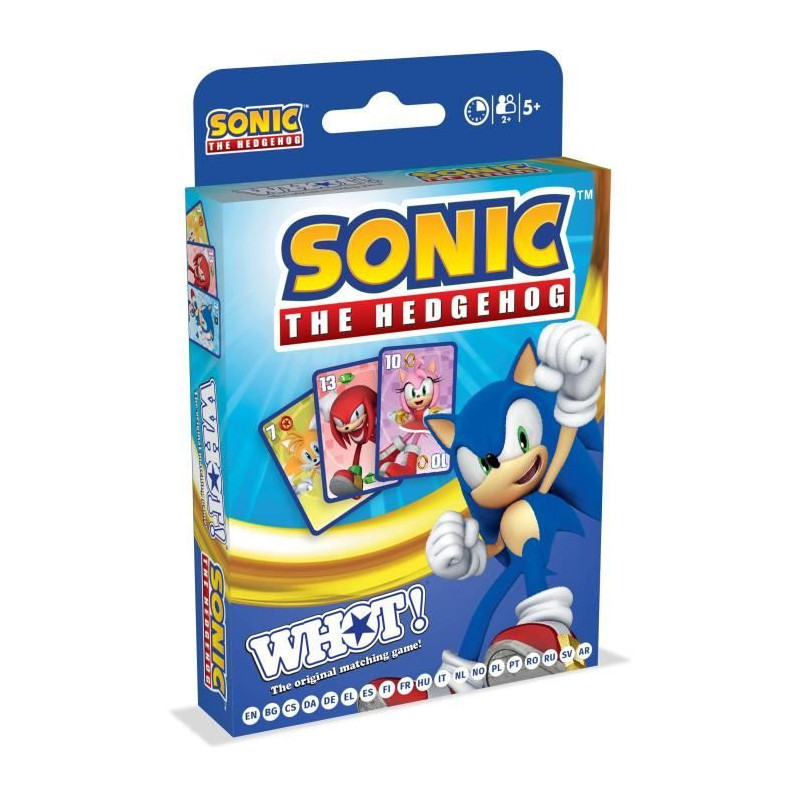 Whot! Sonic the Hedgehog - Jeu de cartes - WINNING MOVES - Jeu de cartes aux couleurs de Sonic pour toute la famille.