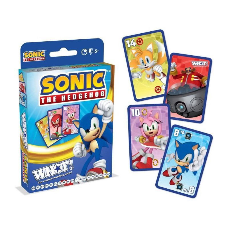 Whot! Sonic the Hedgehog - Jeu de cartes - WINNING MOVES - Jeu de cartes aux couleurs de Sonic pour toute la famille.