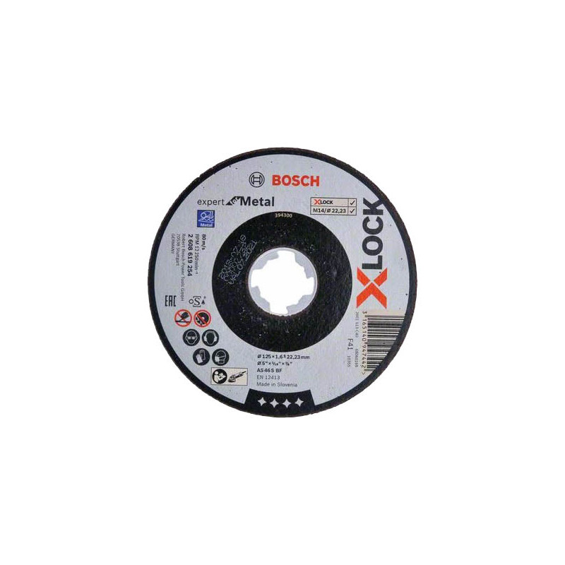 Disque X Lock pour Metal D 125 x 1,6mm à tronçonner BOSCH EXPERT 2608619254