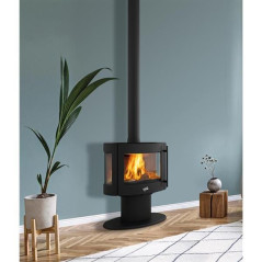 Godin 388142000053-Poêle à bois COGGIA 9 kW étanche peint ANTHRACITE GODIN - 388142ANTH