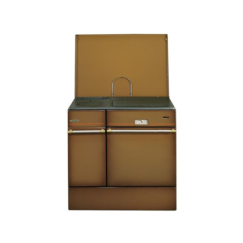 240163000073-Cuisinière bois Arpège 85cm 10,5kW buches 50cm BRUN FONCE GODIN - 240163BRUNFONCE