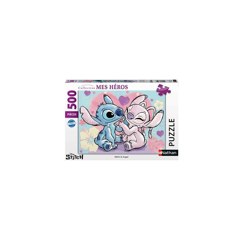 Puzzle 500 pièces Nathan Stitch & Angel Disney