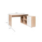 LONDON Bureau d'angle classique décor chene sonoma et blanc brillant - L 136 cm