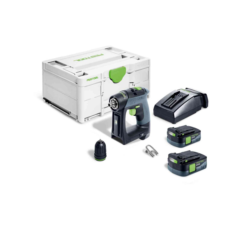 Perceuse visseuse 10,8V CXS 12 2,5 Plus + 2 batteries 2,5Ah + chargeur + coffret SYSTAINER SYS3 M 187 FESTOOL 576864