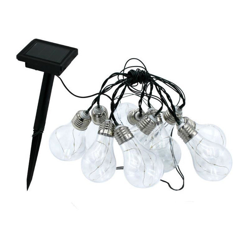 Guirlande lumineuse solaire - LUMISKY - FANTASY STAR SOLAR - 3.75 m - 10 ampoules cuivre micro - LED blanc chaud