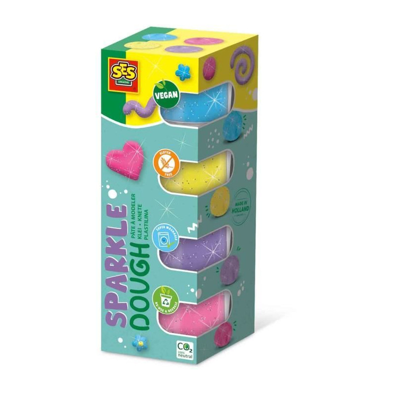 Pâte a modeler Feel good - Scintillant (4x90gr) - SES CREATIVE