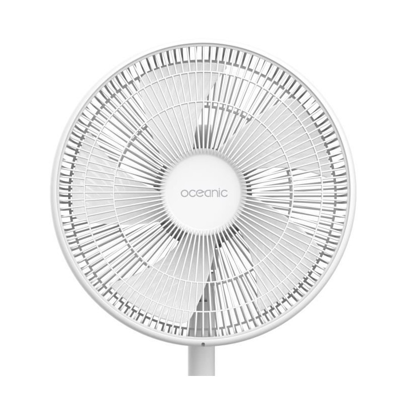 OCEANIC Ventilateur de pied - 50 W - Ø 40 cm - 3 vitesses - Oscillant - Inclinable - Blanc