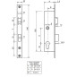 Serrure monopoint à larder profil étroit entraxe 70 mm HERACLES F10728100H