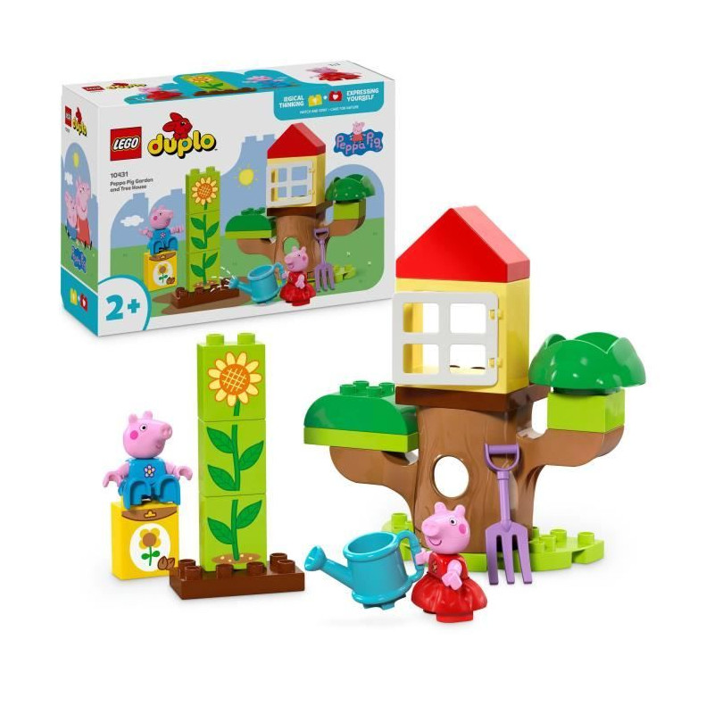 LEGO DUPLO 10431 Le Jardin et la Cabane dans l'Arbre de Peppa Pig - Jouet Créatif