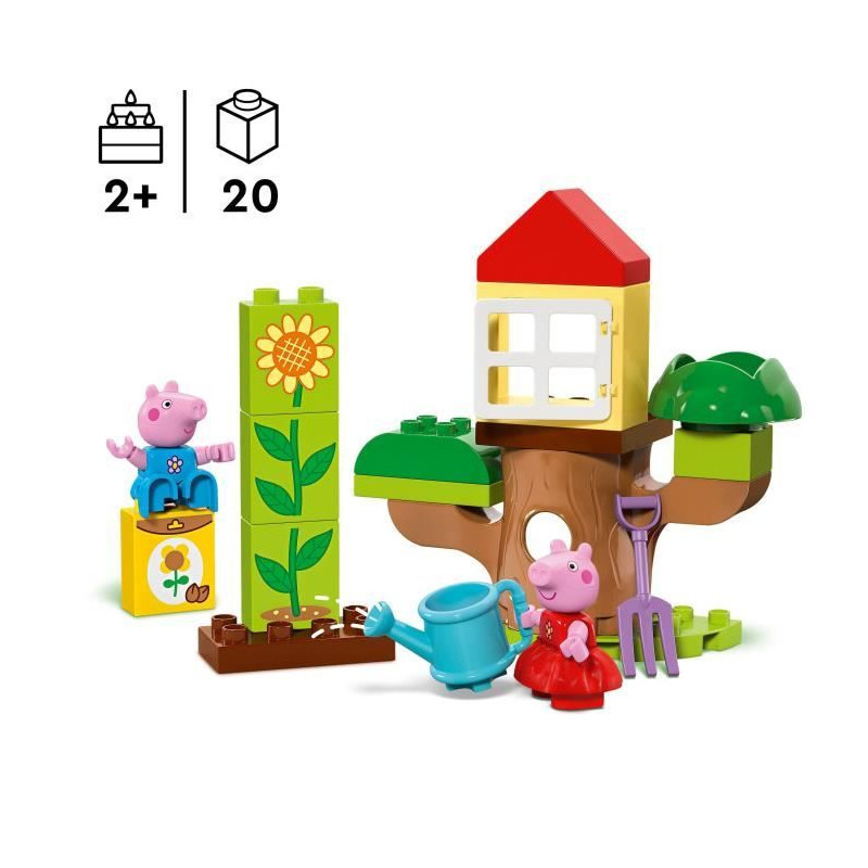 LEGO DUPLO 10431 Le Jardin et la Cabane dans l'Arbre de Peppa Pig - Jouet Créatif