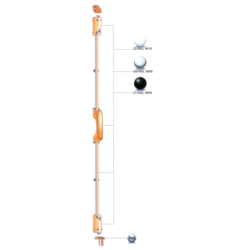 Crémone urgence PANAMA avec jeu de pênes blanc RAL9010 FAPIM 8300B10054_32