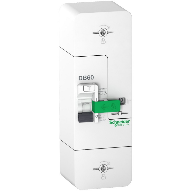 Disjoncteur de branchement RESI9 DB60 1P+N 500mA 15 30 45A SCHNEIDER ELECTRIC R9FT645