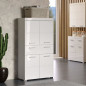 Colonne double AMANDA - 4 portes + 1 tiroir - L73 x P31 x H130 cm - Blanc - TRENDTEAM