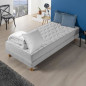 Pack matelas 90x190 cm + couette + oreiller - 330 Ressorts ensachés - 5 zones de confort - 19 cm - Ferme - DEKO DREAM Springmax