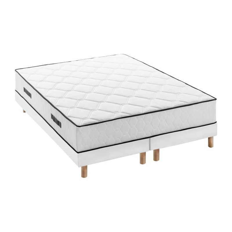 Ensemble matelas 180x200 cm + sommiers 2x90x200 cm - Ressorts ensachés - 7 zones de confort - 27 cm - Équilibré - DEKO DREAM