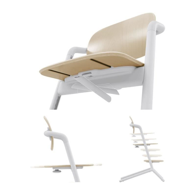 CYBEX - Pack 3-en-1 Lemo 2 avec Chaise Haute évolutive, Baby Set et Plateau - Sand White